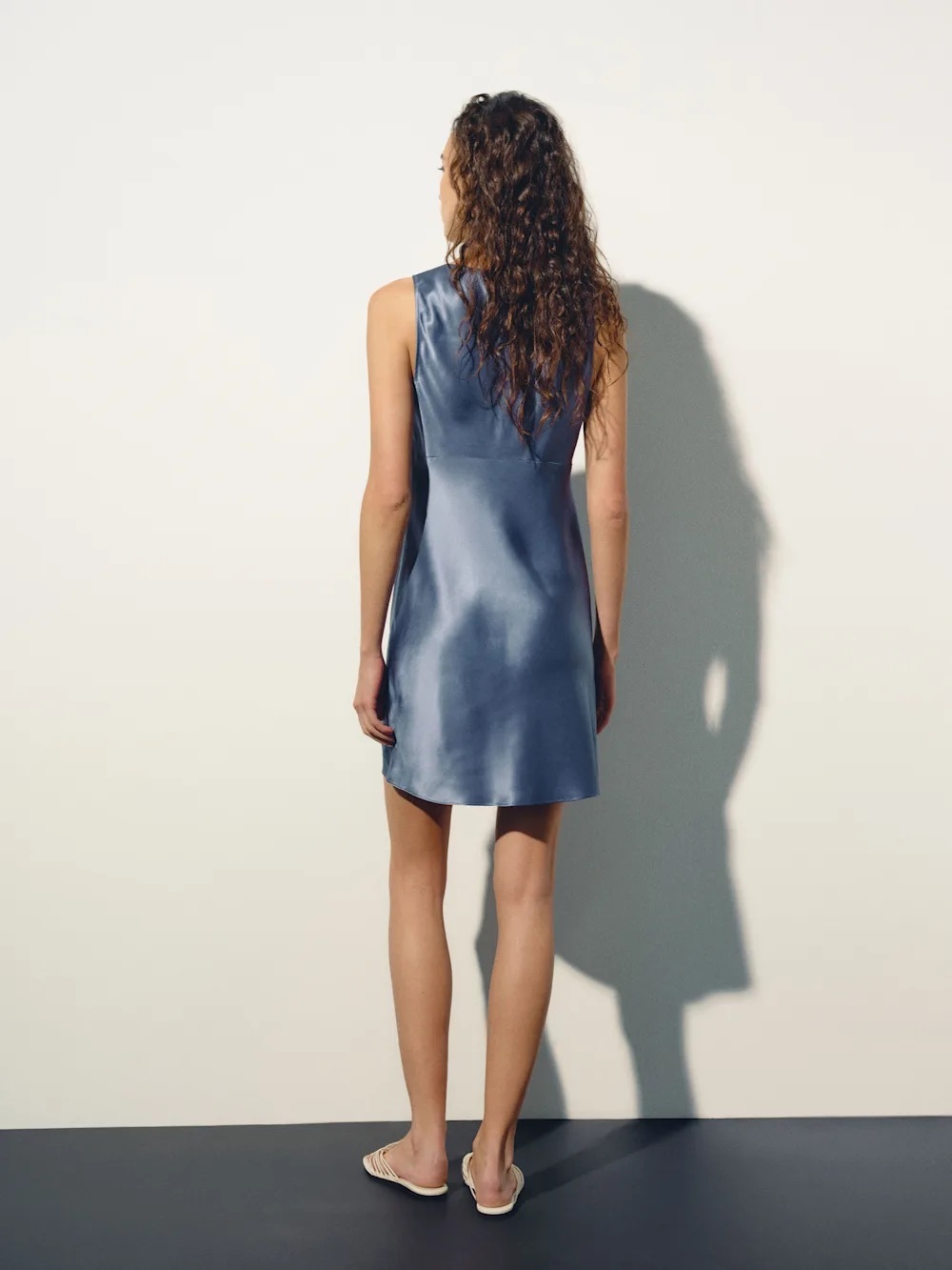 Reformation Silk Mini Slip Dress in Cornflower Blue - Picture 4 of 4